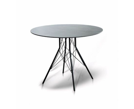 "Конте" стол из HPL круглый Ø80см, цвет "серый гранит" | Интернет магазин мебели и декора LifeDekor