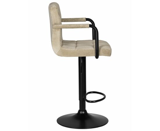 Стул барный DOBRIN KRUGER ARM BLACK, бежевый вельвет (LAR-E2041-04), Вариант: бежевый вельвет (LAR-E2041-04), изображение 3 | Интернет магазин мебели и декора LifeDekor