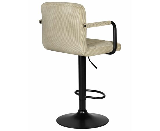 Стул барный DOBRIN KRUGER ARM BLACK, бежевый вельвет (LAR-E2041-04), Вариант: бежевый вельвет (LAR-E2041-04), изображение 4 | Интернет магазин мебели и декора LifeDekor
