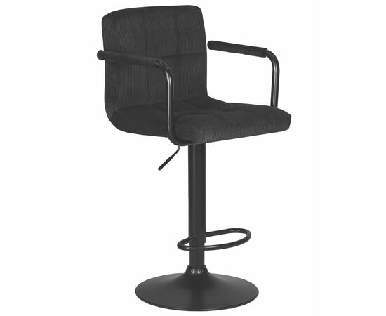 Стул барный DOBRIN KRUGER ARM BLACK, черный вельвет (LAR-E2041-52), Вариант: черный вельвет (LAR-E2041-52), изображение 2 | Интернет магазин мебели и декора LifeDekor