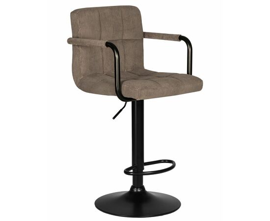 Стул барный DOBRIN KRUGER ARM BLACK, какао вельвет (LAR-E2041-05), Вариант: какао вельвет (LAR-E2041-05), изображение 2 | Интернет магазин мебели и декора LifeDekor