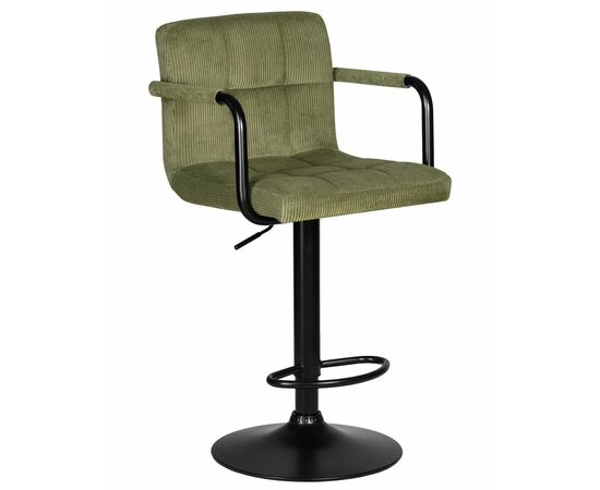 Стул барный DOBRIN KRUGER ARM BLACK, зеленый вельвет (LAR-E2041-7), Вариант: зеленый вельвет (LAR-E2041-7) | Интернет магазин мебели и декора LifeDekor