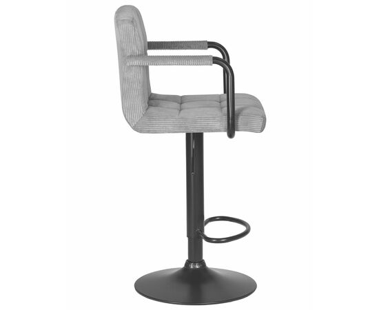 Стул барный DOBRIN KRUGER ARM BLACK, серый вельвет (LAR-E2041-25), Вариант: серый вельвет (LAR-E2041-25), изображение 3 | Интернет магазин мебели и декора LifeDekor