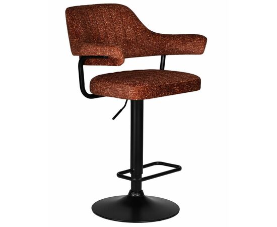 Стул барный DOBRIN CHARLY BLACK, терракотовый твид (LEO56), Вариант: терракотовый твид (LEO56), изображение 2 | Интернет магазин мебели и декора LifeDekor