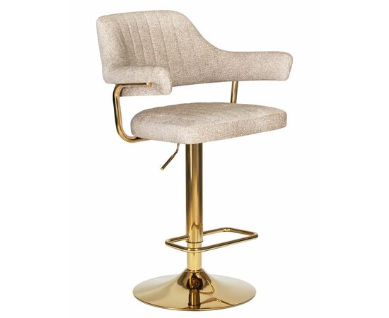 Стул барный DOBRIN CHARLY GOLD, бежевый твид (LEO26), Вариант: бежевый твид (LEO26), изображение 2 | Интернет магазин мебели и декора LifeDekor