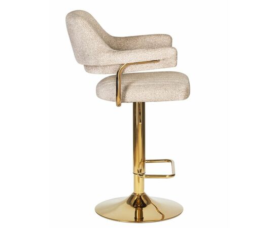 Стул барный DOBRIN CHARLY GOLD, бежевый твид (LEO26), Вариант: бежевый твид (LEO26), изображение 3 | Интернет магазин мебели и декора LifeDekor