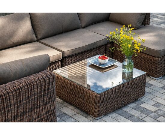 "Капри" трансформирующаяся лаунж-зона из искусственного ротанга, цвет соломенный, изображение 17 | Интернет магазин мебели и декора LifeDekor