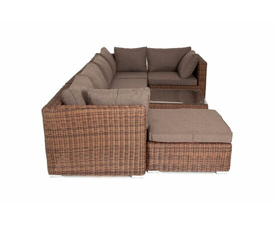 "Капри" трансформирующаяся лаунж-зона из искусственного ротанга, цвет коричневый, изображение 27 | Интернет магазин мебели и декора LifeDekor