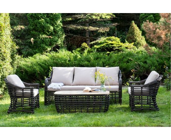 "Ницца" лаунж-зона из искусственного ротанга, цвет бронзовый, изображение 2 | Интернет магазин мебели и декора LifeDekor