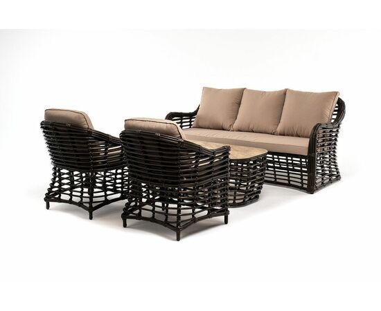 "Ницца" лаунж-зона из искусственного ротанга, цвет бронзовый, изображение 23 | Интернет магазин мебели и декора LifeDekor