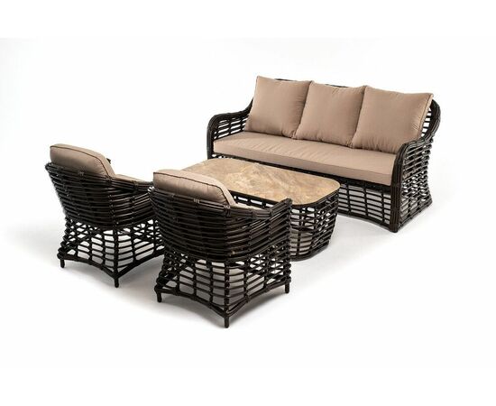 "Ницца" лаунж-зона из искусственного ротанга, цвет бронзовый, изображение 24 | Интернет магазин мебели и декора LifeDekor