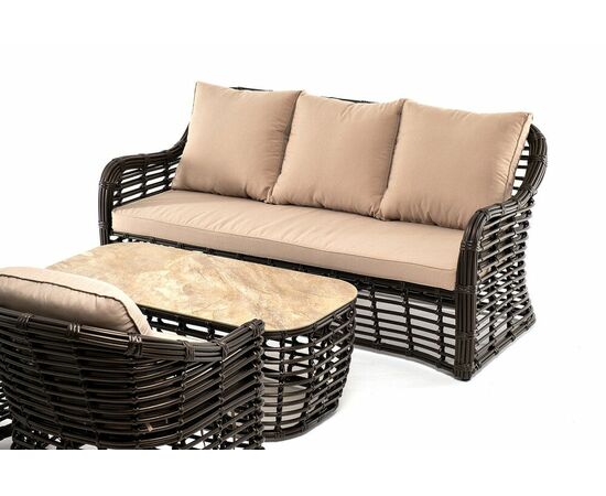 "Ницца" лаунж-зона из искусственного ротанга, цвет бронзовый, изображение 25 | Интернет магазин мебели и декора LifeDekor