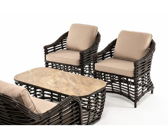 "Ницца" лаунж-зона из искусственного ротанга, цвет бронзовый, изображение 28 | Интернет магазин мебели и декора LifeDekor