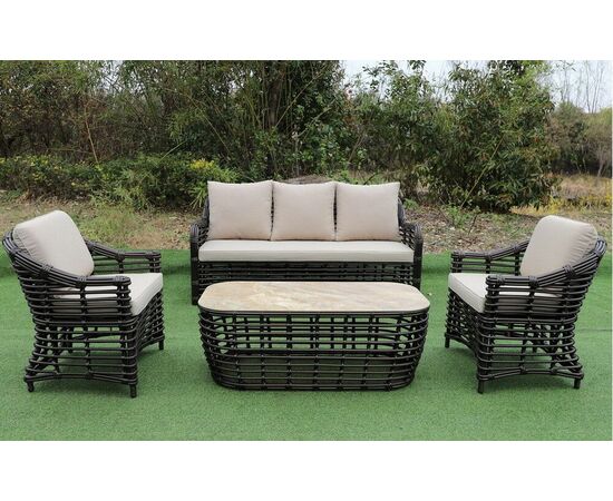 "Ницца" лаунж-зона из искусственного ротанга, цвет бронзовый, изображение 29 | Интернет магазин мебели и декора LifeDekor