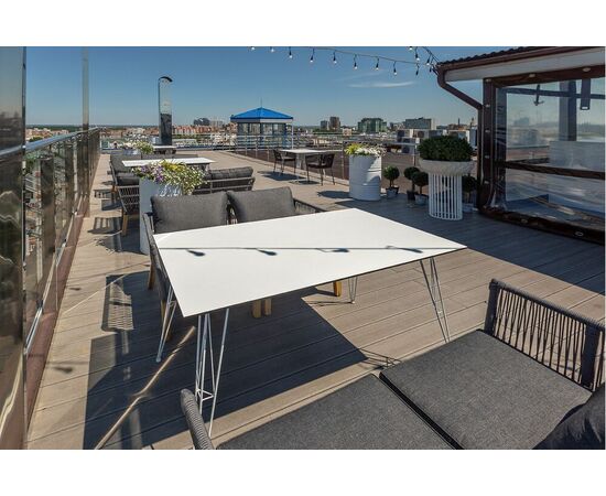 "Руссо" обеденный стол из HPL 150х80см, цвет молочный, изображение 23 | Интернет магазин мебели и декора LifeDekor