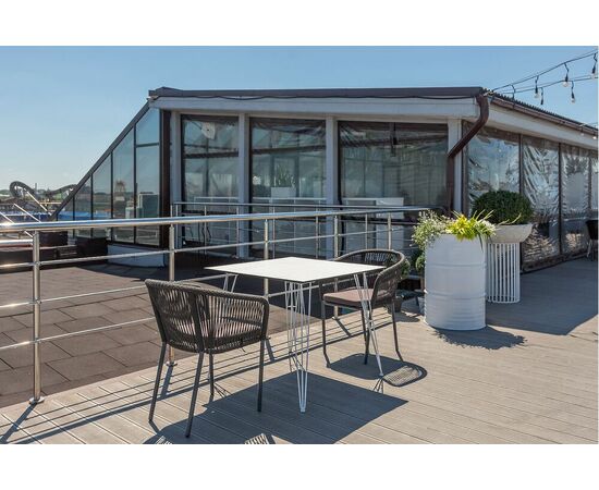 "Руссо" обеденный стол из HPL квадратный 90х90см, цвет молочный | Интернет магазин мебели и декора LifeDekor