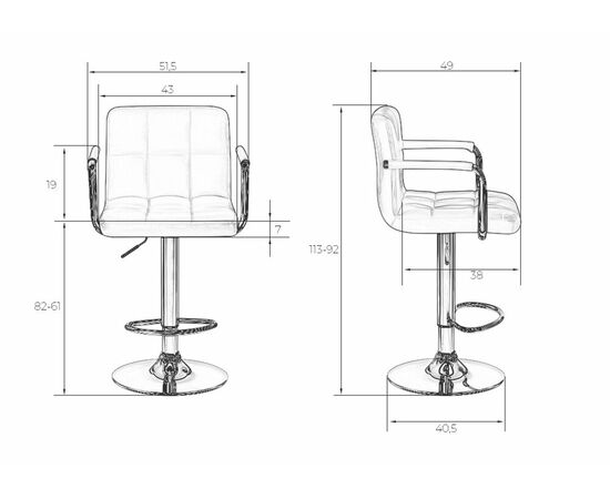 Стул барный DOBRIN KRUGER ARM BLACK, бежевый вельвет (LAR-E2041-04), Вариант: бежевый вельвет (LAR-E2041-04), изображение 10 | Интернет магазин мебели и декора LifeDekor