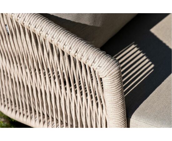 "Верона" лаунж-зона 5-местная плетеная из роупа (веревки), каркас алюминиевый белый, роуп бежевый, изображение 12 | Интернет магазин мебели и декора LifeDekor