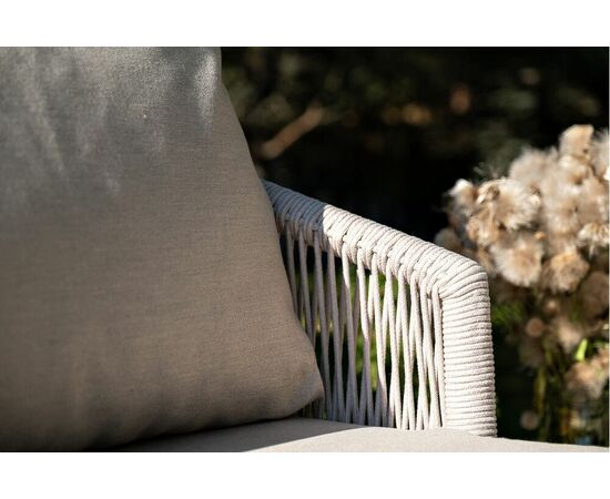 "Верона" лаунж-зона 5-местная плетеная из роупа (веревки), каркас алюминиевый белый, роуп бежевый, изображение 13 | Интернет магазин мебели и декора LifeDekor