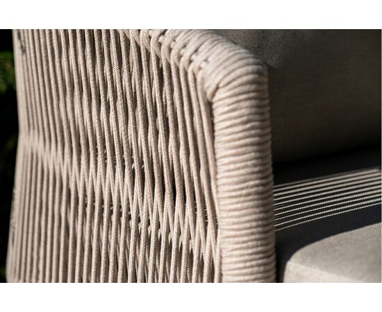 "Верона" лаунж-зона 5-местная плетеная из роупа (веревки), каркас алюминиевый белый, роуп бежевый, изображение 14 | Интернет магазин мебели и декора LifeDekor