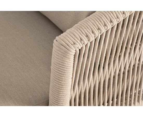 "Верона" лаунж-зона 5-местная плетеная из роупа (веревки), каркас алюминиевый белый, роуп бежевый, изображение 28 | Интернет магазин мебели и декора LifeDekor