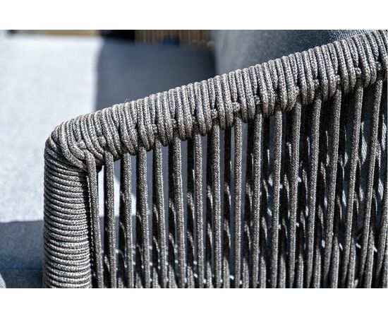 "Лугано" лаунж-зона 5-местная плетеная из роупа (веревки), каркас алюминиевый темно-серый, роуп темно-серый, изображение 10 | Интернет магазин мебели и декора LifeDekor