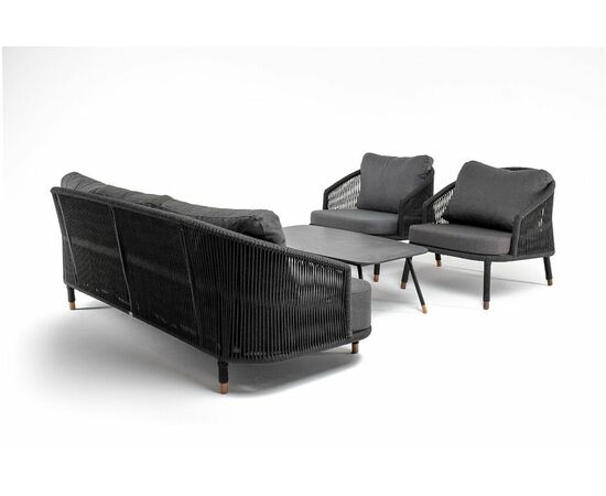 "Лугано" лаунж-зона 5-местная плетеная из роупа (веревки), каркас алюминиевый темно-серый, роуп темно-серый, изображение 19 | Интернет магазин мебели и декора LifeDekor