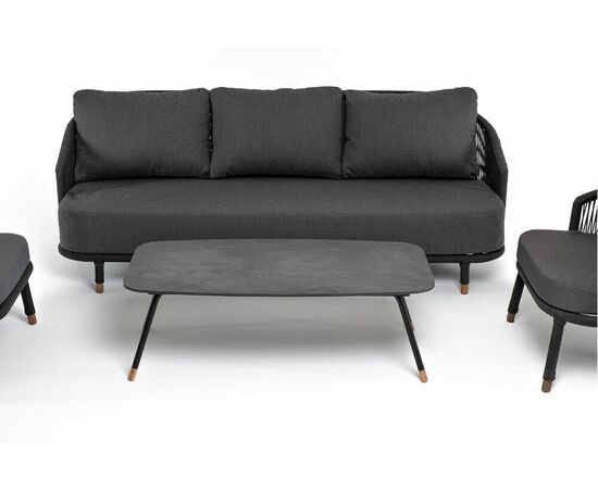 "Лугано" лаунж-зона 5-местная плетеная из роупа (веревки), каркас алюминиевый темно-серый, роуп темно-серый, изображение 20 | Интернет магазин мебели и декора LifeDekor