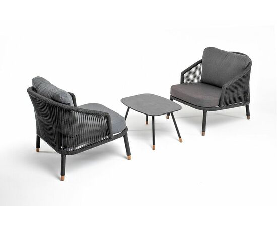 "Лугано" лаунж-зона 5-местная плетеная из роупа (веревки), каркас алюминиевый темно-серый, роуп темно-серый, изображение 24 | Интернет магазин мебели и декора LifeDekor