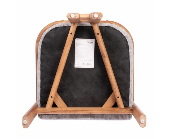 Стул полубарный Rich рогожка бежево-голубая с ножками цвета орех, изображение 9 | Интернет магазин мебели и декора LifeDekor