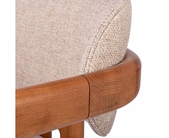 Стул Rich рогожка латте с ножками цвета орех, изображение 7 | Интернет магазин мебели и декора LifeDekor