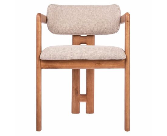 Стул Rich рогожка латте с ножками цвета орех, изображение 2 | Интернет магазин мебели и декора LifeDekor