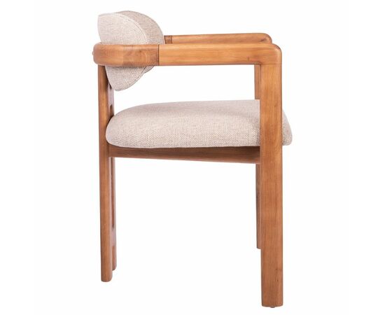 Стул Rich рогожка латте с ножками цвета орех, изображение 3 | Интернет магазин мебели и декора LifeDekor