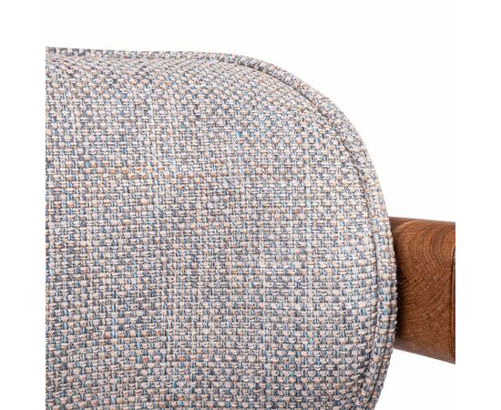 Стул Rich рогожка бежево-голубая с ножками цвета орех, изображение 8 | Интернет магазин мебели и декора LifeDekor