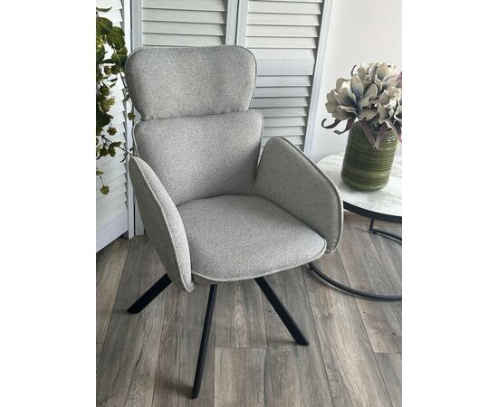 Стул LONG 360 град. поворот. NS10 Серый, букле / черный каркас, М-City, изображение 3 | Интернет магазин мебели и декора LifeDekor