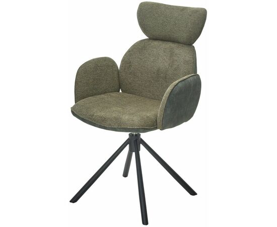 Стул VARDY 360 град.поворот. Brego-77 Зеленый, ткань/ 7525-156 Зеленый, велюр/Черный, ®DISAUR | Интернет магазин мебели и декора LifeDekor