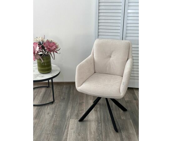 Стул ФЕДЕРИКО ДАНС 180 град. поворотный, NORDIC 11 Молочный / Черный каркас, M-City, изображение 4 | Интернет магазин мебели и декора LifeDekor