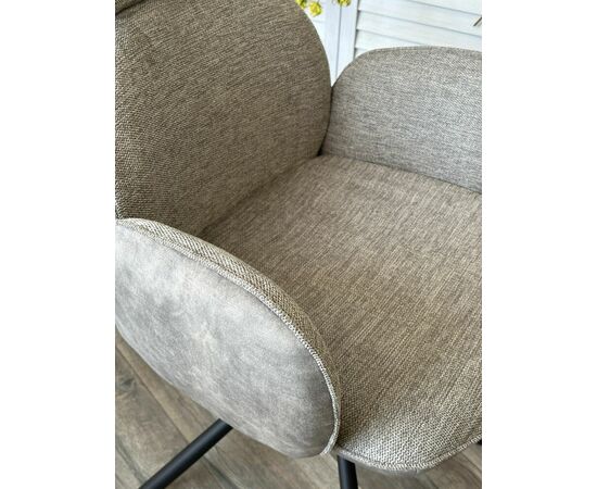 Стул VARDY 360 град.поворот. Brego-07 Серый, ткань/ 7525-180 Серый, велюр/Черный, ®DISAUR, изображение 2 | Интернет магазин мебели и декора LifeDekor