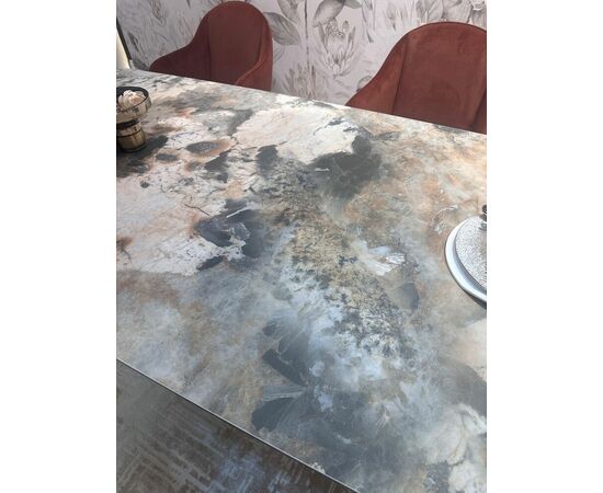 Стол ALONSO 200 TL-137  матовый, испанская керамика / брашированный каркас, цвет медный, ®DISAUR, изображение 10 | Интернет магазин мебели и декора LifeDekor