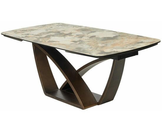 Стол ALONSO 200 TL-137  матовый, испанская керамика / брашированный каркас, цвет медный, ®DISAUR | Интернет магазин мебели и декора LifeDekor