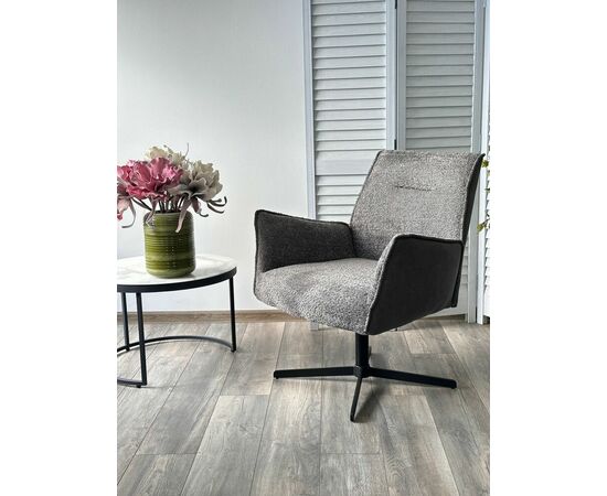 Кресло BELFAST 360 град. XD841-16 Серый, букле/ GINO-457 Серый, ткань/ Черный, ®DISAUR, изображение 4 | Интернет магазин мебели и декора LifeDekor