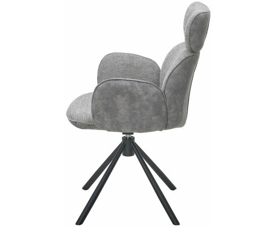Стул VARDY 360 град.поворот. Brego-07 Серый, ткань/ 7525-180 Серый, велюр/Черный, ®DISAUR, изображение 6 | Интернет магазин мебели и декора LifeDekor
