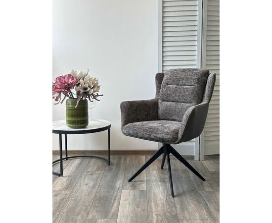 Стул GARLAND 360 град. поворот. HAGA-16 Серый, ткань/ GINO-457 Серый, ткань/ Черный, ®DISAUR, изображение 5 | Интернет магазин мебели и декора LifeDekor