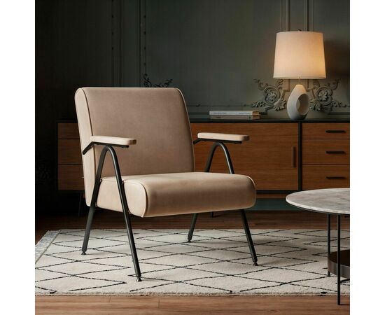 Кресло Andy с мягкими подлокотниками, бархат пепельно-бежевый 25, изображение 6 | Интернет магазин мебели и декора LifeDekor