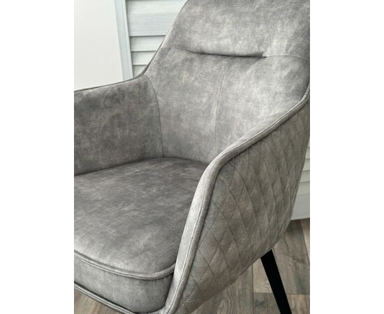 Стул RENLY 180 град. поворот. 7525-180 Серый, велюр / Черный, ®DISAUR, изображение 3 | Интернет магазин мебели и декора LifeDekor