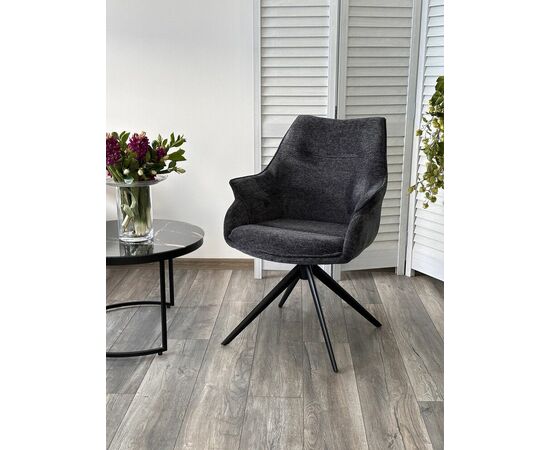 Стул OVE 360 град. поворот. RAVEN18 Серый, ткань / Черный, ®DISAUR, изображение 4 | Интернет магазин мебели и декора LifeDekor