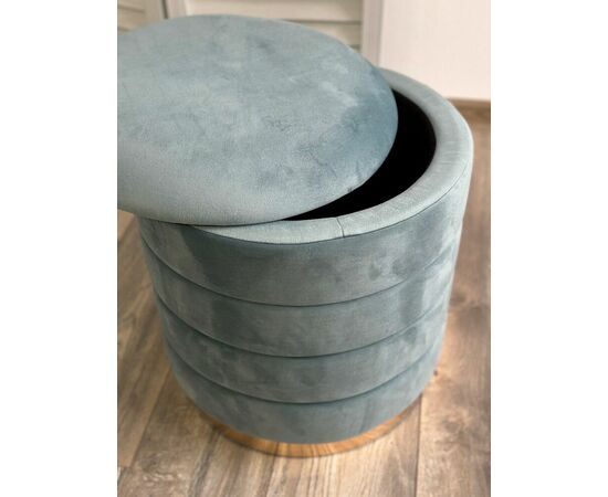 Пуф для гостиной ФРЕД бирюзовый BM-88, велюр / золотой каркас М-City, изображение 5 | Интернет магазин мебели и декора LifeDekor