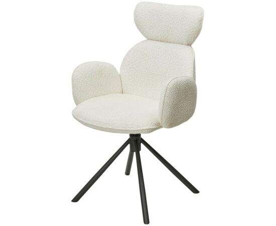 Стул VARDY 360 град.поворот. Белый букле XD841-01 / Серый, ®DISAUR | Интернет магазин мебели и декора LifeDekor