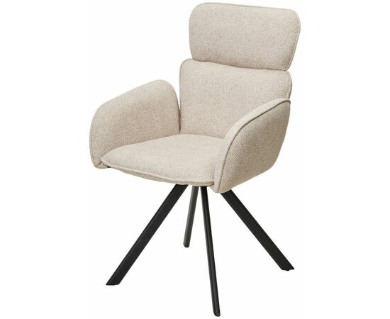 Стул LONG 360 град. поворот.NS04 Крем, букле / черный каркас, М-City | Интернет магазин мебели и декора LifeDekor