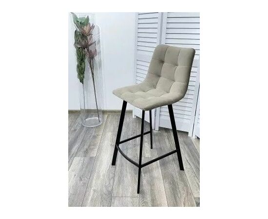 Полубарный стул CHILLI-QB SQUARE латте #25, велюр/ черный каркас (H=66cm) М-City, изображение 2 | Интернет магазин мебели и декора LifeDekor